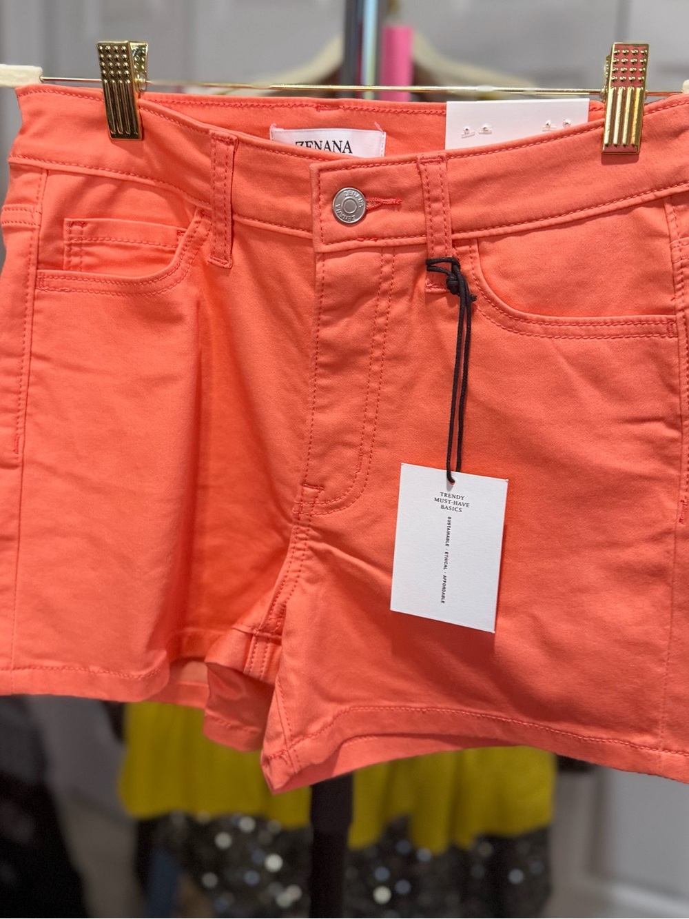 Zenana Outfitters Neon Coral Jean Shorts